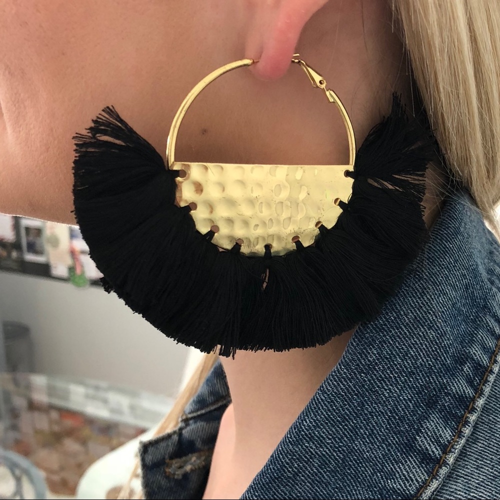 Black Tassel Earrings